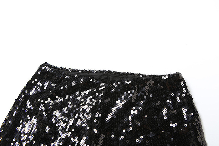 SUPER WHOLESALE | Sleeveless Short Tight-fitting Sequined Short Pants Two-Piece Set