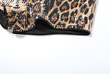 SUPER WHOLESALE | Sleeveless Leopard Print Sequined Tight-fitting Short Set