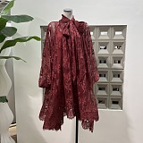 SUPER WHOLESALE | Coline red chantilly lace oversize dress