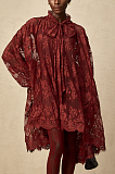 SUPER WHOLESALE | Coline red chantilly lace oversize dress