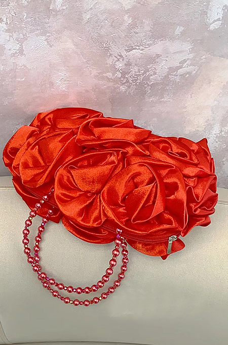 SUPER WHOLESALE |  Adahy Flower Satin Bag In Red