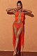 SUPER WHOLESALE | Berlin Knit Fringe Bikini Two Piece Set In Orange