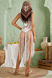 SUPER WHOLESALE | Adelbert Knit Fringe Cover Up Dress
