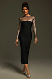 SUPER WHOLESALE | Ruzevich Long Sleeve Crystal Bandage Midi Dress