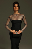 SUPER WHOLESALE | Ruzevich Long Sleeve Crystal Bandage Midi Dress