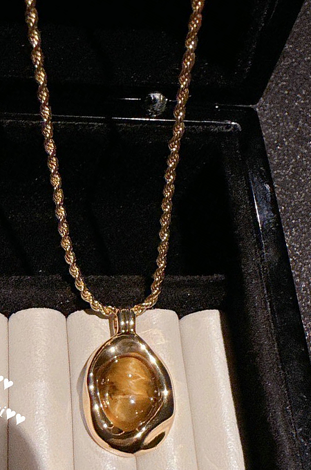 SUPER WHOLESALE | Tiger's Eye And Artificial Pearl Necklace Jewelry Set