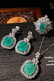 SUPER WHOLESALE | Peacock Green Zircon Jewelry Set