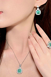 SUPER WHOLESALE | Peacock Green Zircon Jewelry Set
