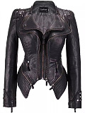 SUPER WHOLESALE |  Studded Zipper Leather Jacket