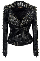 SUPER WHOLESALE |  Studded Zipper Leather Jacket
