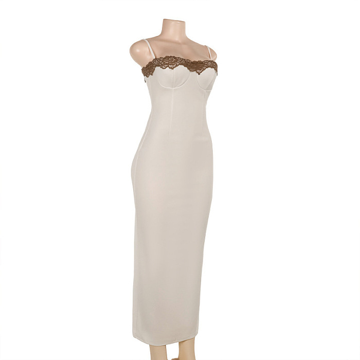 SUPER WHOLESALE |  Lace Spaghetti Strap Bodycon Dress