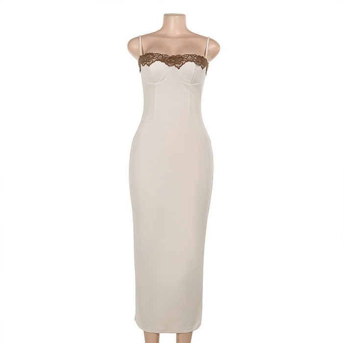 SUPER WHOLESALE |  Lace Spaghetti Strap Bodycon Dress