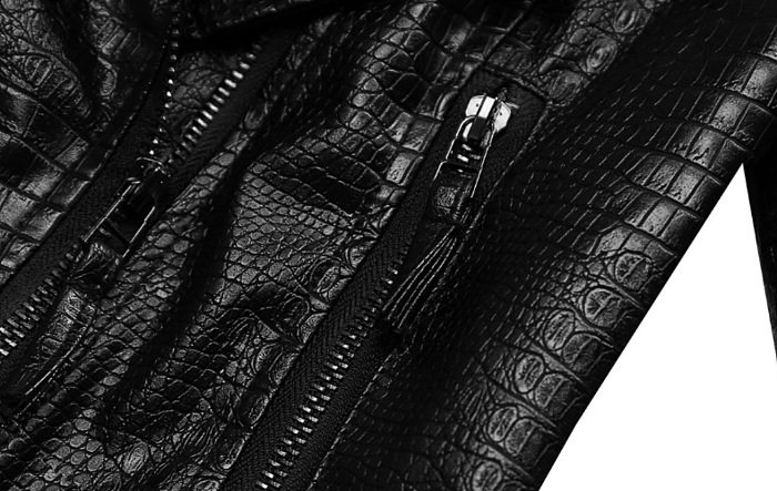 SUPER WHOLESALE |  Studded Zipper Leather Jacket