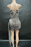 SUPER WHOLESALE | Verona Embellished Diamond Chain Dress In Black