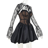 SUPER WHOLESALE | Lace Patchwork See-through Dress