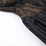 SUPER WHOLESALE | Lace Patchwork See-through Dress