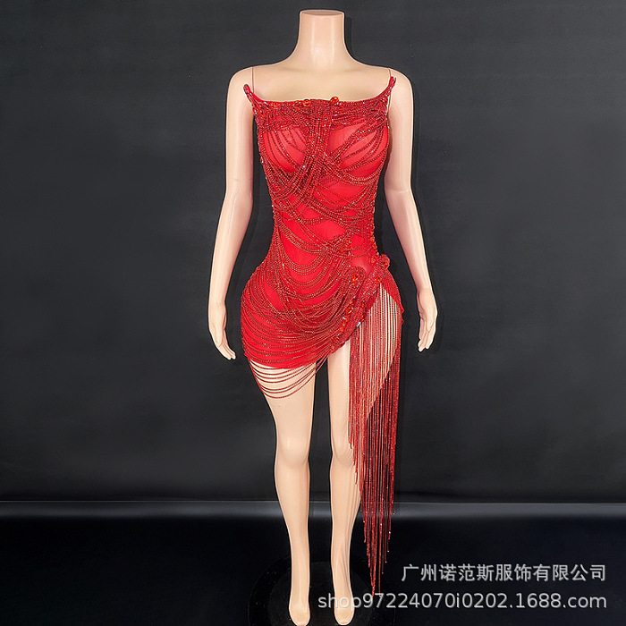 SUPER WHOLESALE | Custom Tassel Elegance Runway Maxi Dress