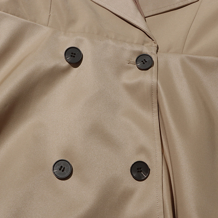 SUPER WHOLESALE |  Color-Blocked Spliced Faux Two-Piece Design Long Trench Coat