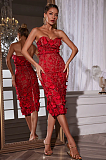 SUPER WHOLESALE | Avital Strapless Flower Midi Dress