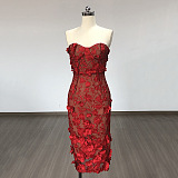SUPER WHOLESALE | Avital Strapless Flower Midi Dress