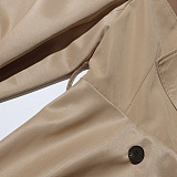 SUPER WHOLESALE |  Color-Blocked Spliced Faux Two-Piece Design Long Trench Coat