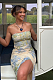 SUPER WHOLESALE |  Printed Split Strapless Dress