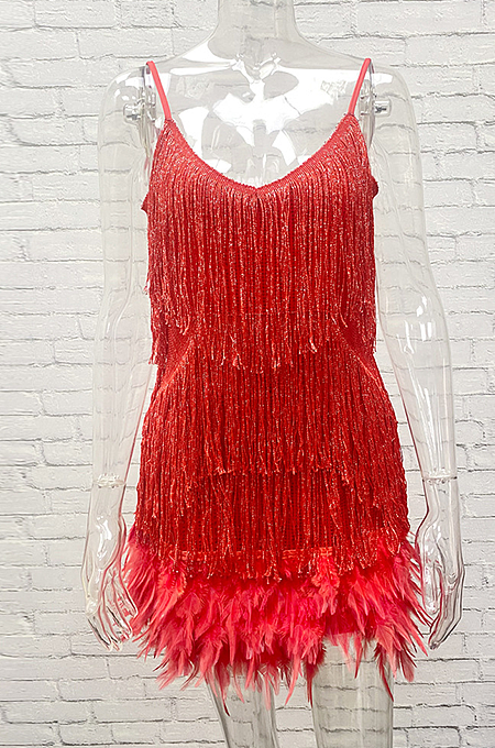 SUPER WHOLESALE | Spaghetti Fringes Maxi Dress