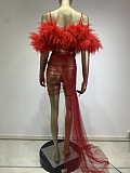 SUPER WHOLESALE | Satine Spaghetti Tulle Maxi Dress With Gloves