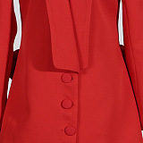 SUPER WHOLESALE | Dacre Back Cutout Flower Blazer In Red