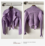 SUPER WHOLESALE | Large Collar Asymmetrical Cropped Jacket