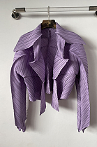 SUPER WHOLESALE | Large Collar Asymmetrical Cropped Jacket