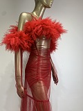 SUPER WHOLESALE | Satine Spaghetti Tulle Maxi Dress With Gloves