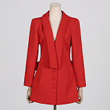 SUPER WHOLESALE | Dacre Back Cutout Flower Blazer In Red