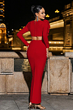 SUPER WHOLESALE | Rufus Flower Bandage Skirt Set In Red