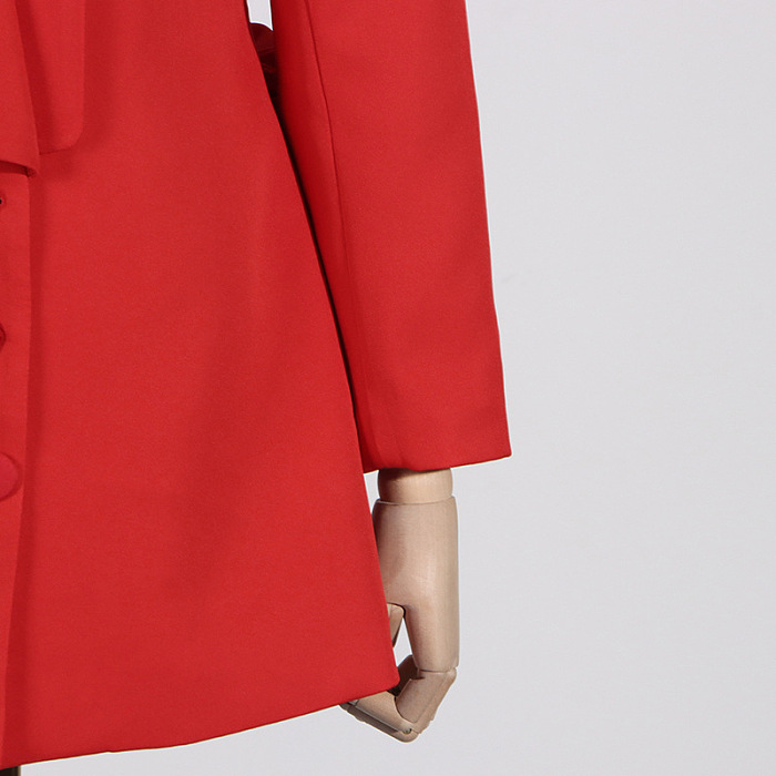 SUPER WHOLESALE | Dacre Back Cutout Flower Blazer In Red