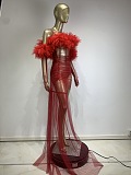 SUPER WHOLESALE | Satine Spaghetti Tulle Maxi Dress With Gloves
