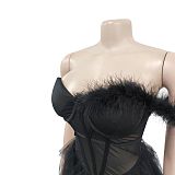 SUPER WHOLESALE | Titania One Shoulder Tulle Maxi Dress In Black