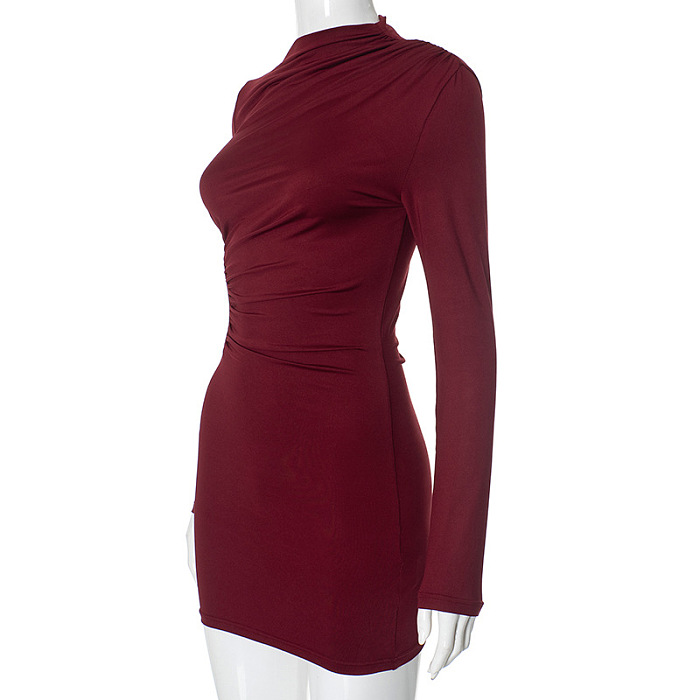 SUPER WHOLESALE |  Long Sleeve Ruched Mini Dress