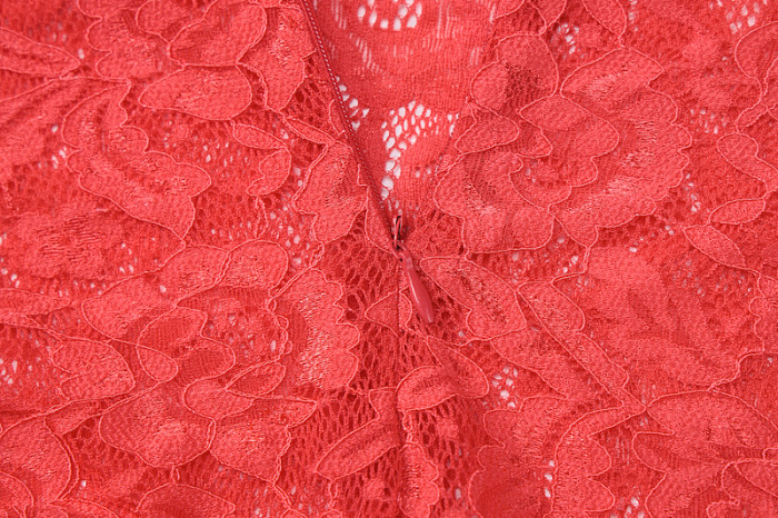 SUPER WHOLESALE |Damien Long Sleeve Lace Maxi Dress In Red