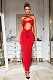 SUPER WHOLESALE | Pomeline Rose Bodycon Maxi Dress In Red