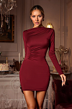 SUPER WHOLESALE |  Long Sleeve Ruched Mini Dress