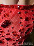 SUPER WHOLESALE | Gianni Backless Rhinestone Mesh Mini Dress In Red