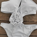 SUPER WHOLESALE | Cut-out Swimwear with 3D Flowers in White