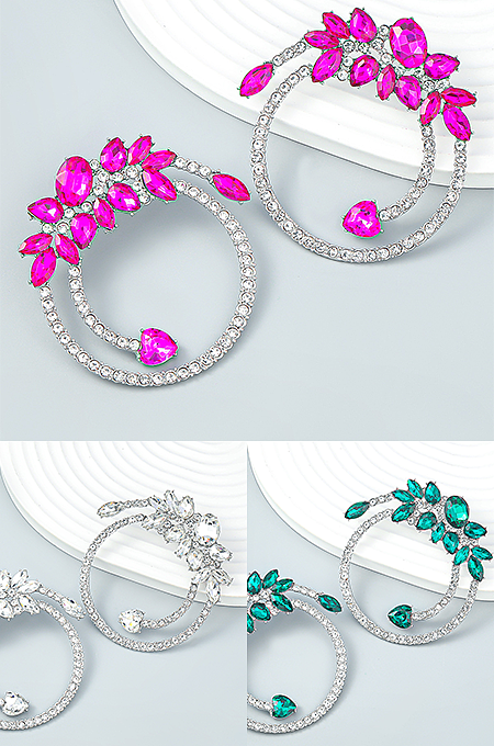 SUPER WHOLESALE | Opal Crystal Circle Earrings