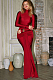 SUPER WHOLESALE | Rumaysa Long Sleeve Twisted Maxi Dress In Red