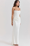 SUPER WHOLESALE |  Brander Floral Print Draped Mini Dress in White