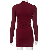 SUPER WHOLESALE |  Long Sleeve Ruched Mini Dress