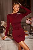 SUPER WHOLESALE |  Long Sleeve Ruched Mini Dress