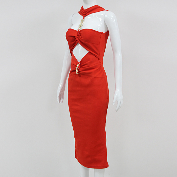 SUPER WHOLESALE | Ozzie Cutout Ruched Bandage Dress