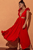 SUPER WHOLESALE | Danni Cutout Swimwear Two Piece Set In Red